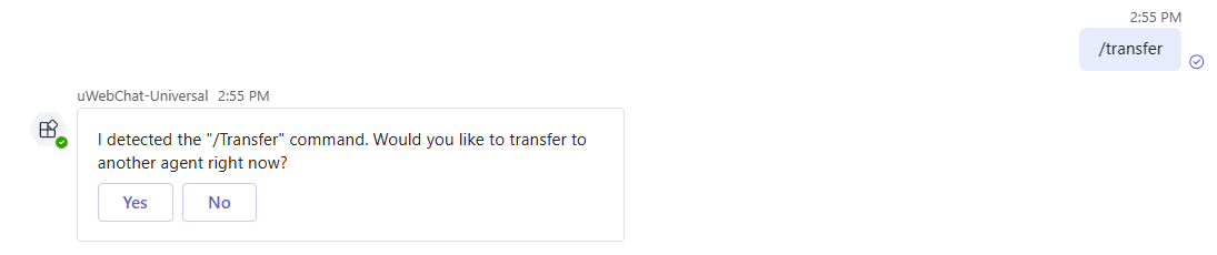 Group transfer feature in uWebChat